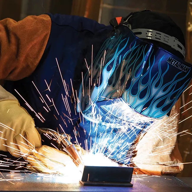 welder with sparks